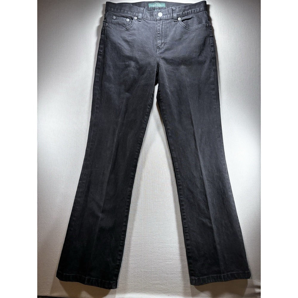 Lauren Ralph Lauren Straight Leg Denim Jeans Black Women's 6, Luxury, Cowgirl